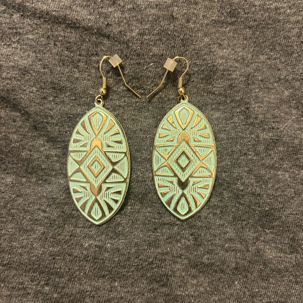 Turquoise and Gold Earrings